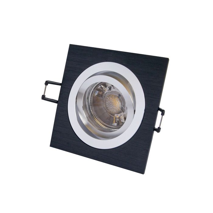 MegaLight LED Einbaustrahler Set in schwarz, eckig inkl. LED Leuchtmittel 5W